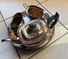 Set Sheffield Vassoio Teiera