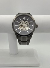 Orologio Fossil BQ2384 Uomo Flynn Automatico Gunmetal Acciaio Inox Scheletro 48mm