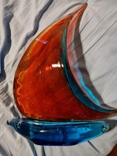 Scultura Barca In Vetro H. 34