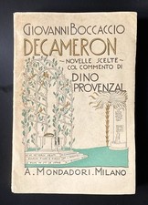 BOCCACCIO DECAMERON COMMENTO DINO PROVENZAL 1938  COPERTINA DI BRUNO DA OSIMO