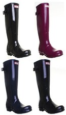 Hunter Orig Schiena Regolabile Gloss Womens Wellington Stivali da Pioggia Size 3