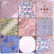 9 riggiole mattonelle piastrelle antiche Sicilia ottocento storiche mis20x20 151