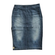 Gonna di jeans donna gonna elasticizzata blu a forma di matita stretta con spacco taglia XS - S