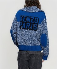 KENZO Maglione Pescatore Mouline Grosso Spessore Cardigan Nonno Rematore Taglia S