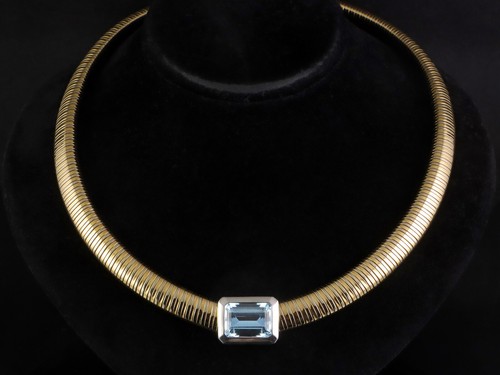 Collana acquamarina tubogas