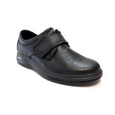 Enval Soft Scarpa Uomo in Pelle con Velcro 8720200 Nero Calzata Extra Wide