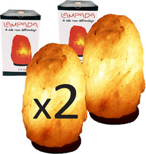 2 Lampade Di Sale Rosa Dell'Himalaya (Punjab Pakistan). Lampada Di Sale Da 2-3Kg