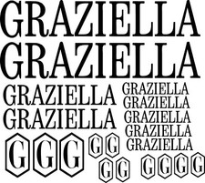 KIT GRAZIELLA ADESIVI PRESPAZIATI COMPATIBILI BICI STICKERS BIKE BDC MTB 19 PZ