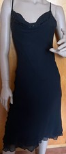 DRESS FOR WOMAN ABITO NERO ELEGANTE DA CERIMONIA TG S CON PERLINE E PAILLETTES