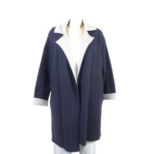 ZARA Knit cappotto aperto in maglia retro blu grigio taglia M 