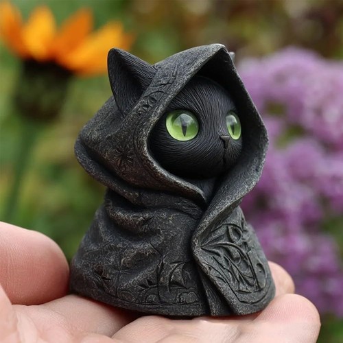 Statua gatto nero con - nero,