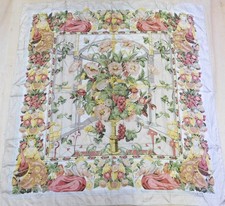 FOULARD 100% PURA SETA SILK SOIE VINTAGE DONNA (1417) 86cm x 88cm