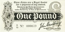 001) Gran Bretagna Banca d'Inghilterra 1 sterlina ND (1914) - Riproduzione