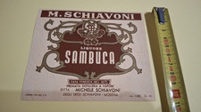 Vecchia etichetta  Premiata distilleria SCHIAVONI Modena Liquore SAMBUCA