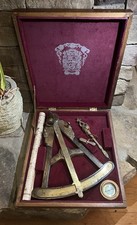 Set marittimo vintage ottante marino ottone e legno in scatola originale