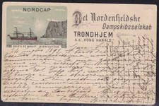 1898 NORWAY Private postcard shipped by Tromso from the Motorship SS KONG HARALD