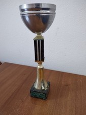 TROFEO SPORTIVO CALCIO VINTAGE IN METALLO E BASE IN MARMO
