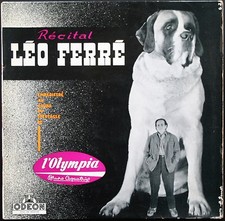 RECITAL LEO FERRE RARE 33T LP ODEON OSX 109 à l’OLYMPIA POCHETTE AVEC RABATS