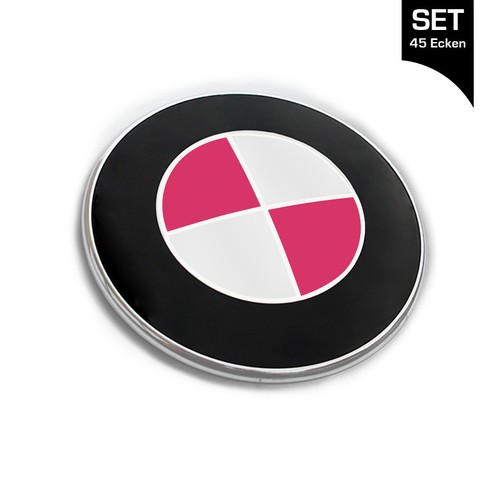 Emblema rosa adesivo - , angoli