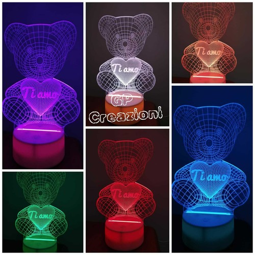 Lampada plexiglass con - con, basetta