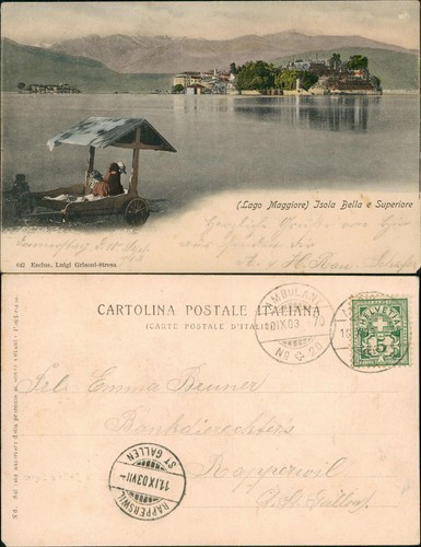 Cartolina stresa isola - stresa,
