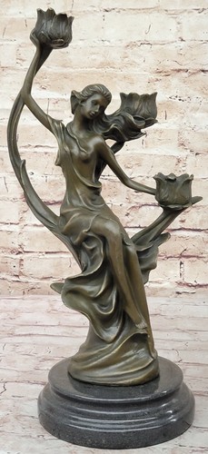 Bronzo scultura portacandele - bronzo,