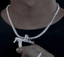 Moissanite ak-47 Pendant 925