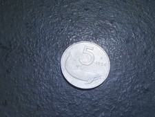 moneta antica 5 lire delfino