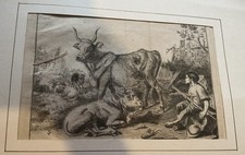 FRANCESCO LONDONIO, PASTORE SEDUTO CON UN TORO E UN VITELLO, acquaforte, 1763