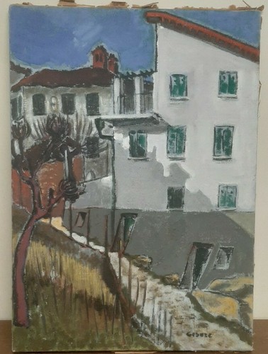 Cesare bruno olio tela casa - bruno, su
