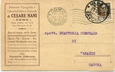 A061 - Cartolina pubblicitaria da Como a Varazze (SV)  20-6-1930 . Come da foto.
