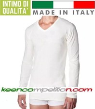MAGLIA INTERNA UOMO COLLO SCOLLO V MANICA LUNGA IN LANA E COTONE MADE IN ITALY