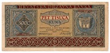CROAZIA - BANCONOTA DA 5000 KUNA DEL 1943