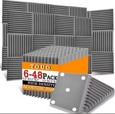 12 Pcs Pannelli Acustici Fonoassorbenti Per Studi Musicali O Per Casa Spugnosi