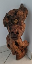 DEMONE CORNUTO   NATURAL WOOD SCULPTURE