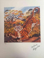 Antonio Ligabue litografia off set cm 50x70 firma in lastra con certificato