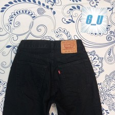 Mod. 595 Donna BLACK LEVI'S DENIM PANTALONI W29 L32 JEANS ZIP WOMEN'S OVER 140 Y