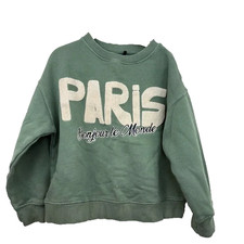 Felpa girocollo Zara bambino unisex verde Parigi taglia 8-9