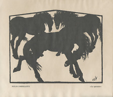 Duilio Cambellotti xilografia originale Lo Spavento campagna romana rara