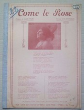 RARISSIMO SPARTITO MUSICALE  PER PIANOFORTE DEI PRIMI DEL 900,COME LE ROSE,SUPER