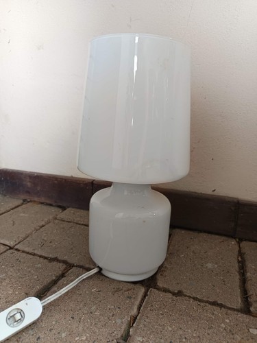 Lampada tavolo vetro bianco - lampada,