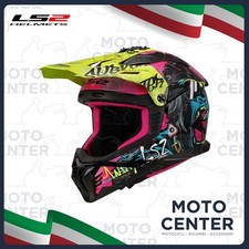 CASCO MOTO CROSS ENDURO LS2 MX708 FAST II GORILLA VIOLA GIALLO TG. S (55-56 Cm.)