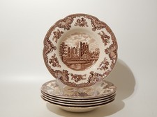 JOHNSON BROS OLD BRITAIN CASTLE RARO SERVIZIO 6 PIATTI FONDI SEMI PORCELLANA