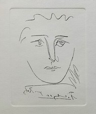 Pablo Picasso POUR ROBY Restrike acquaforte firmata nella targa arte con certificato di autenticità