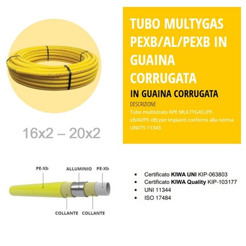 Tubo multistrato gas - gas, corrugato
