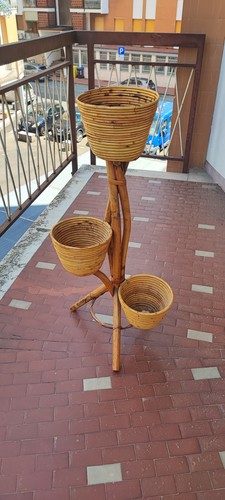 Portavasi vimini marrone - portavasi, in