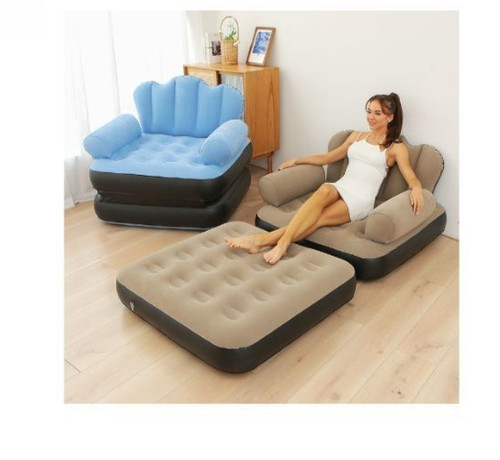 Poltrona gonfiabile con pouf - poltrona,