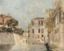 Antico quadro paesaggio urbano