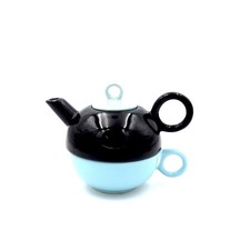 Set tè e tazza ceramica nera
