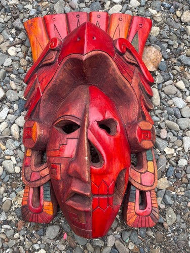 Maschera totem legno vita e - maschera,